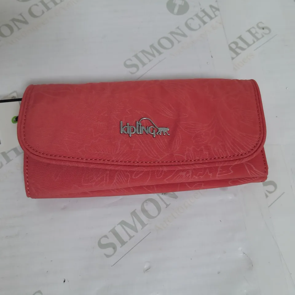 KIPLING MONEY LAND PURSE IN RED FLORAL