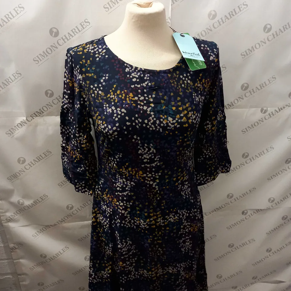 WEIRD FISH PEONIA ECO VISCOSE PRINTED SWING DRESS SIZE 8