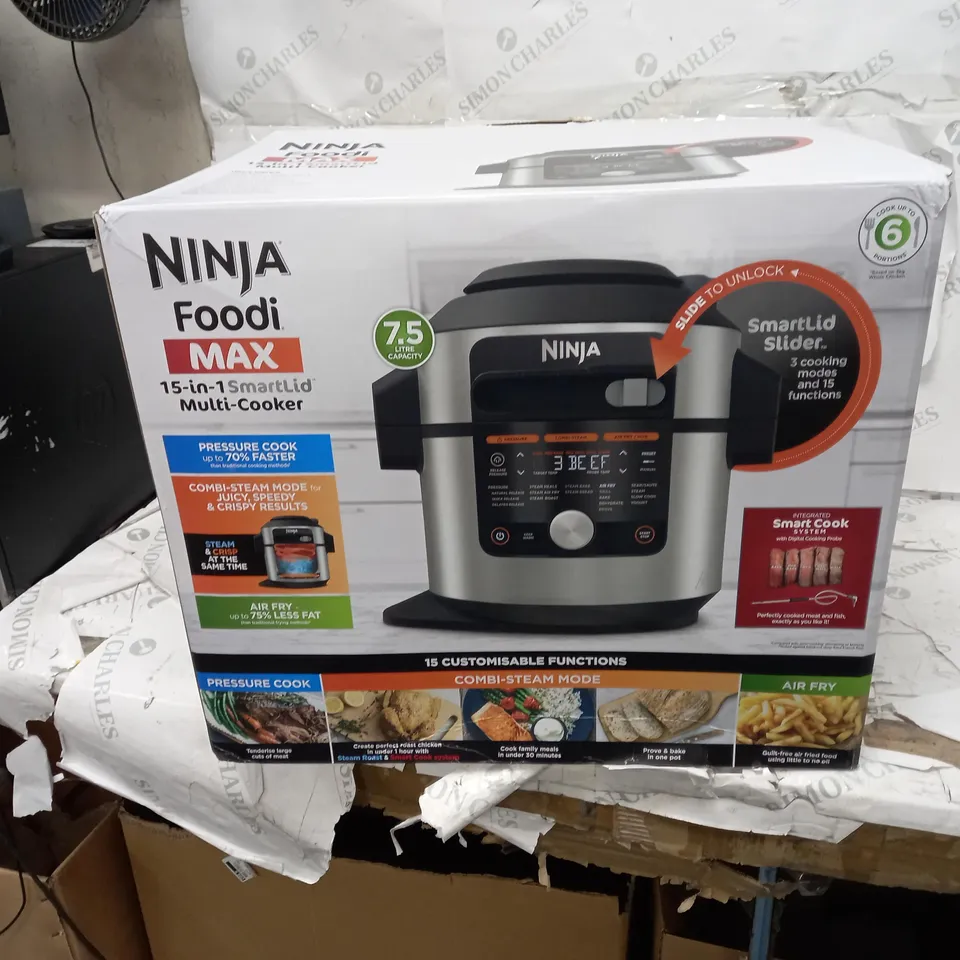 BOXED NINJA FOODI MAX SMARTLID 7.5L MULTI COOKER & AIR FRYER