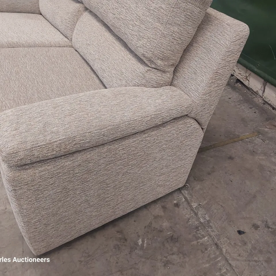 QUALITY BRITISH DESIGNER G PLAN TAYLOR THREE SEATER SOFA MIRAGE PUTTY FABRIC 