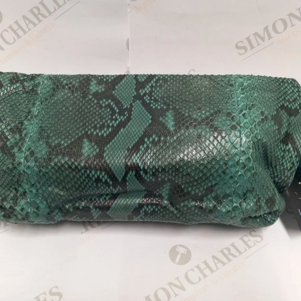 LANVIN AMALIA SMALL CLUTCH IN PYTHON GREEN