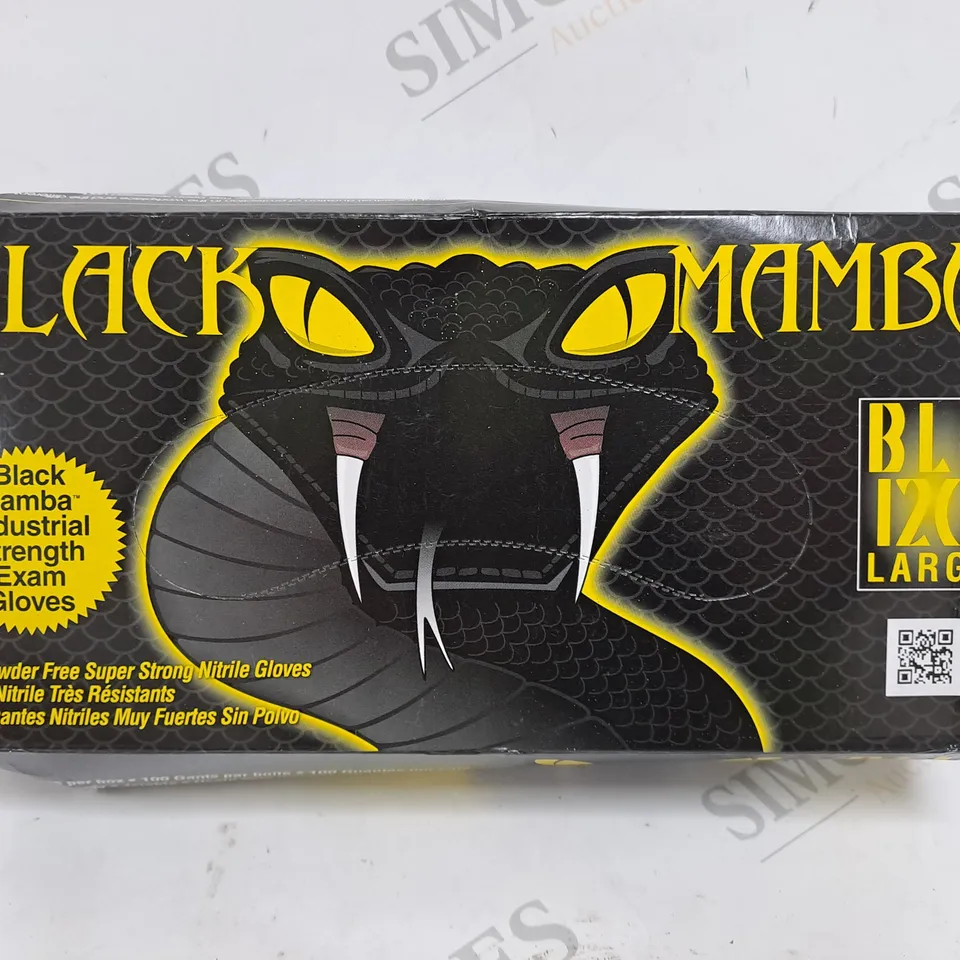 BLACK MAMBA INDUSTRIAL STRENGTH NITRILE GLOVES - BOX OF 100 - LARGE