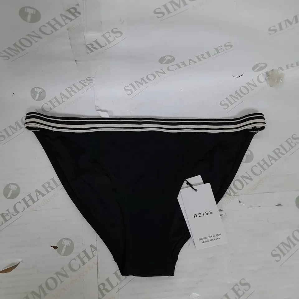 REISS FAITH FIXED SIDE BIKINI BOTTOM IN BLACK SIZE 10