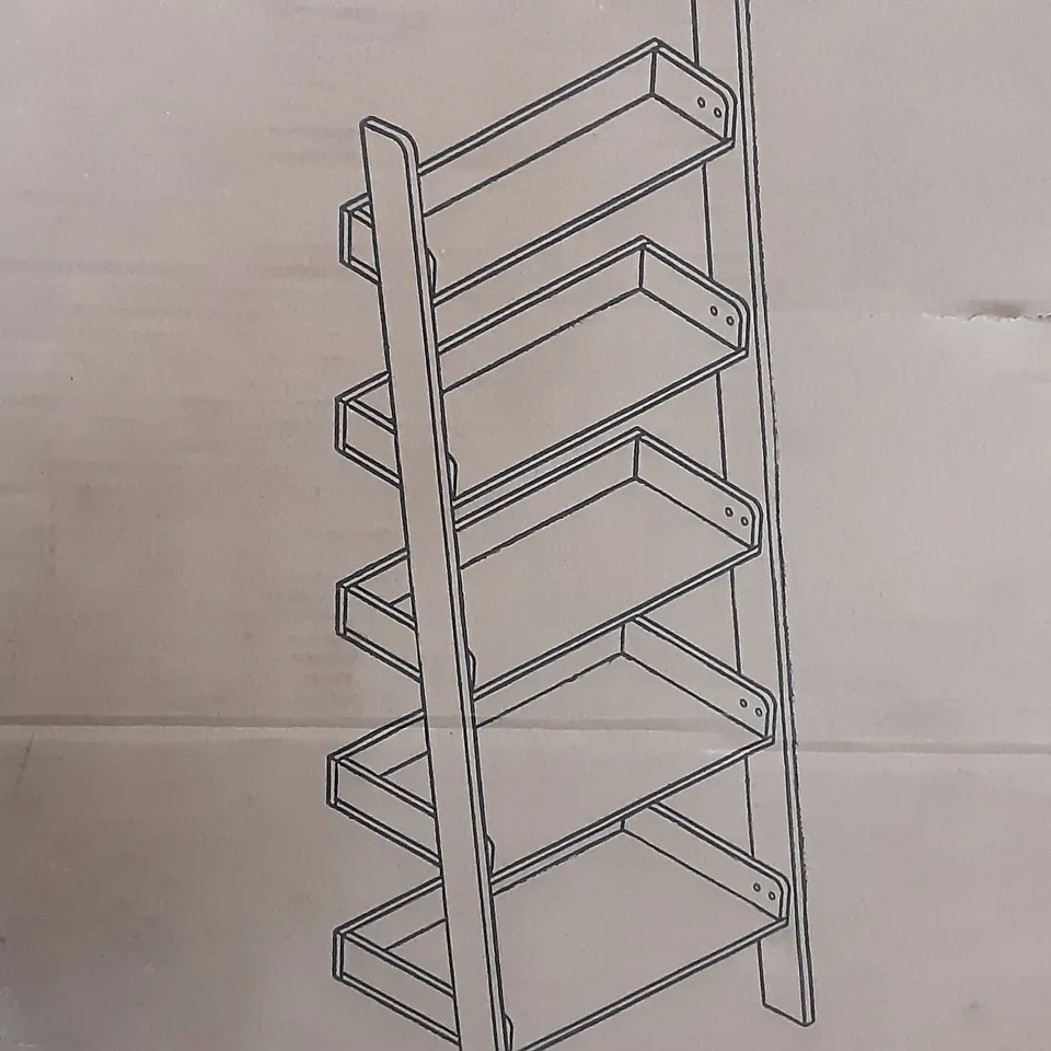 BOXED FULTON LADDER BOOKCASE - RUSTIC OAK EFFECT