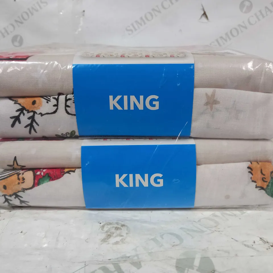 LOT OF 2 GEORGE HOME EASY CARE DUVET SET - KING, GUINEA PIGS DESIGN