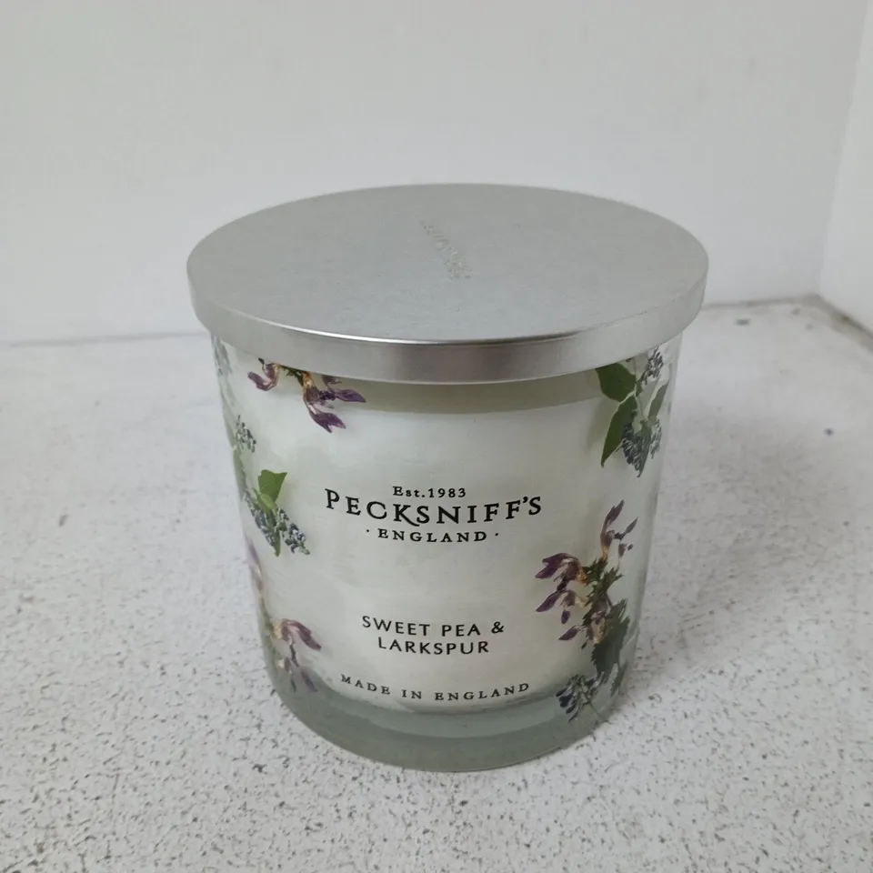 6 PECKSNIFF'S SWEET PEA & LARKSPUR SCENTED CANDLES