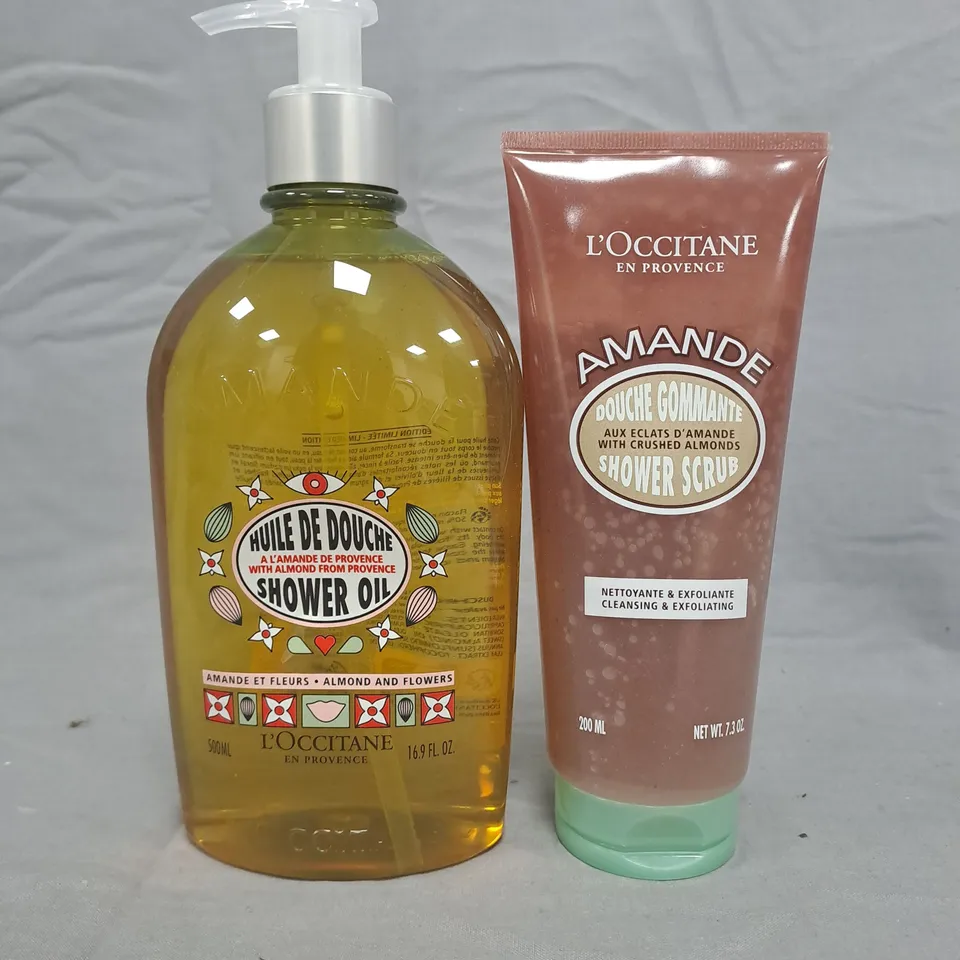 L'OCCITANE SHOWER OIL 500ML + ALMOND SHOWER SCRUB 200ML – EN PROVENCE (2-PIECE SET)
