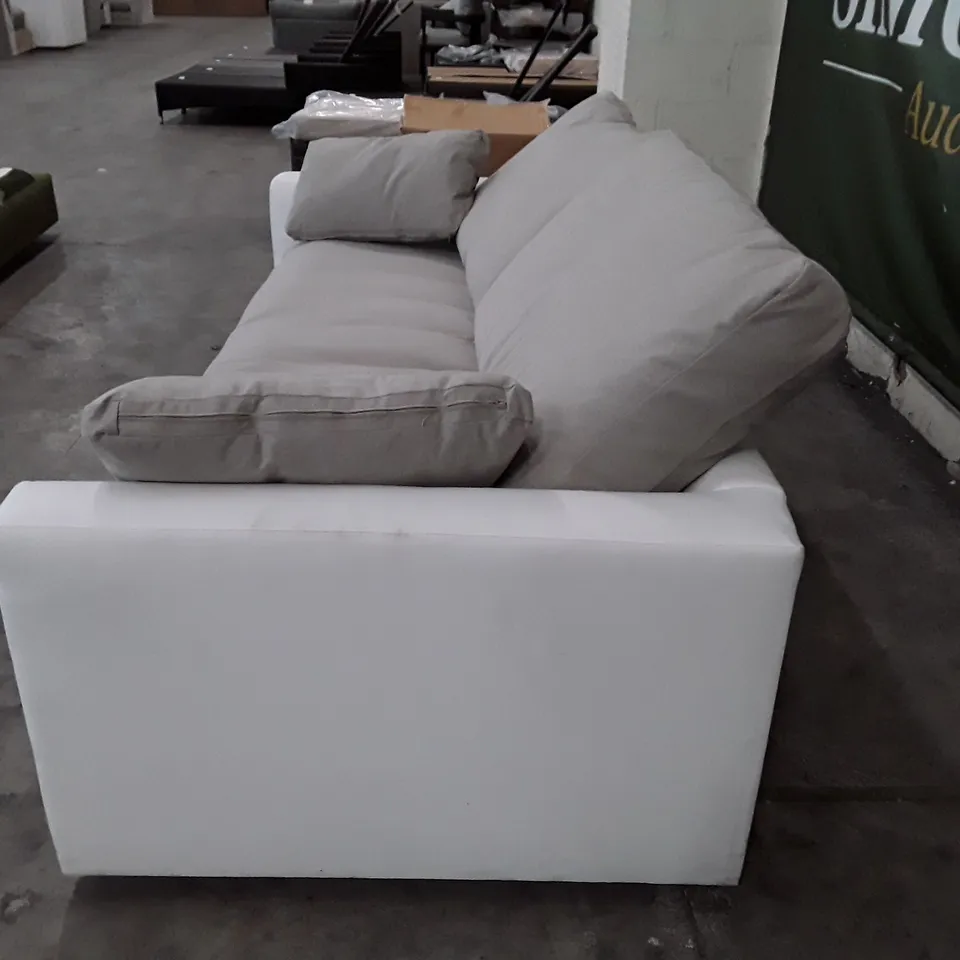 QUALITY DESIGNER 3 SEATER SOFA - GREY FABRIC