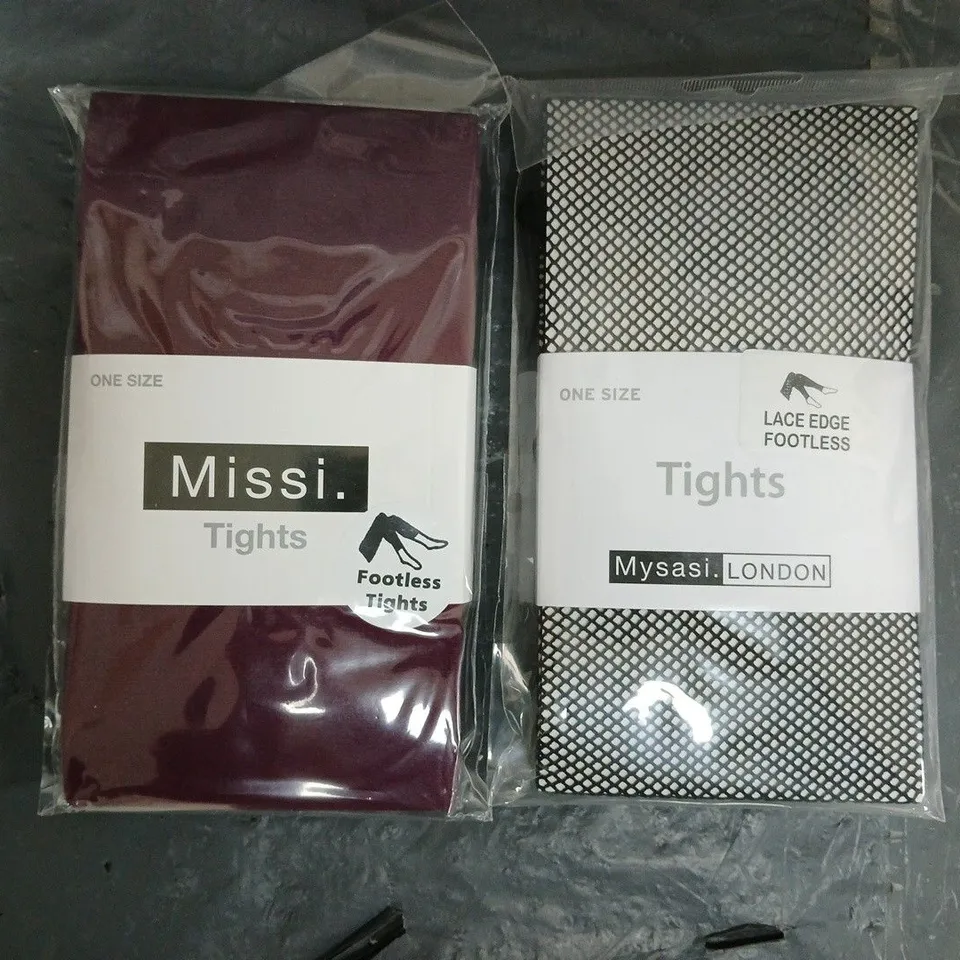 BOX OF APPROXIMATELY 50 ASSORTS TIGHTS IN VARIOUS COLOURS AND SIZES - COLLECTION ONLY