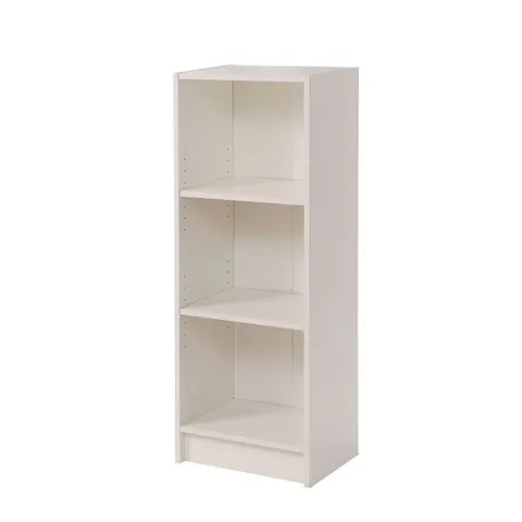 BOXED MEDIUM NARROW BOOKCASE - WHITE