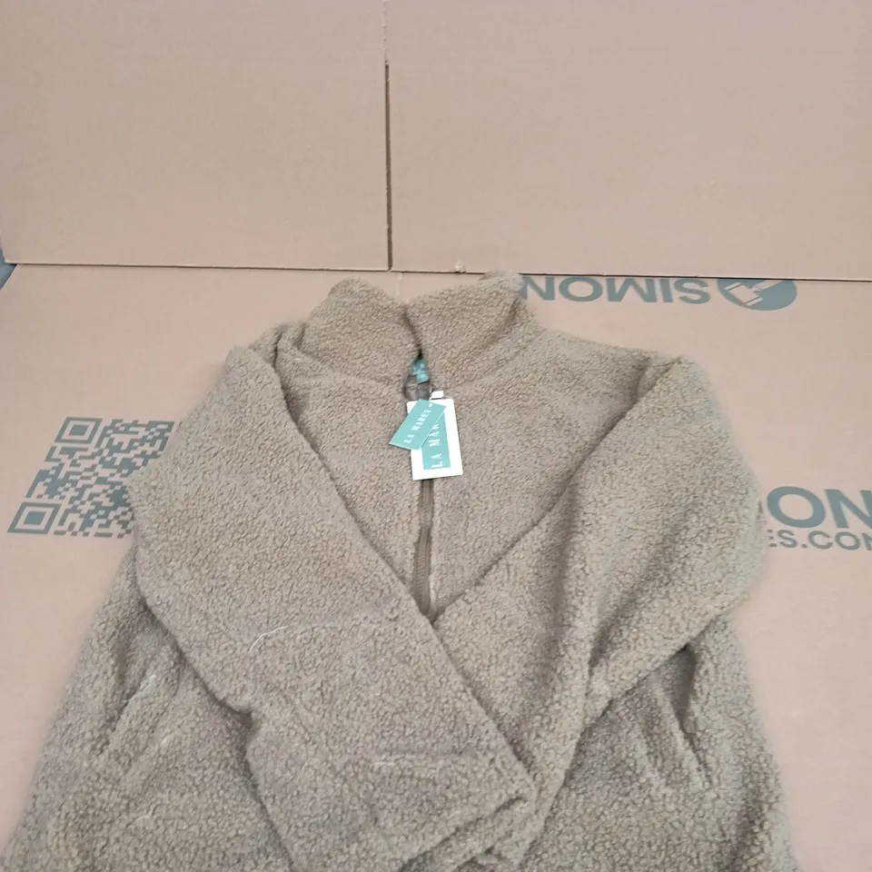 LA MAREY FLEECE JACKET WITH ZIP-FRONT MEDIUM TAGGED