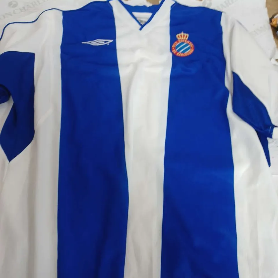 UMBRO RCD ESPANYOL STRIPE FOOTBALL SHIRT - XL