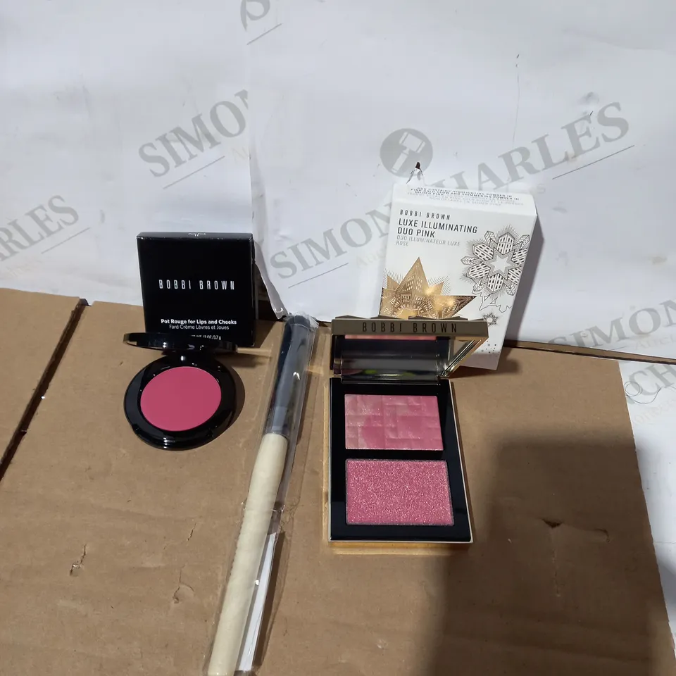 BOBBI BROWN SHEER POWDER BRUSH, POT ROUGE AND HIGHLIGHTING POWDER	