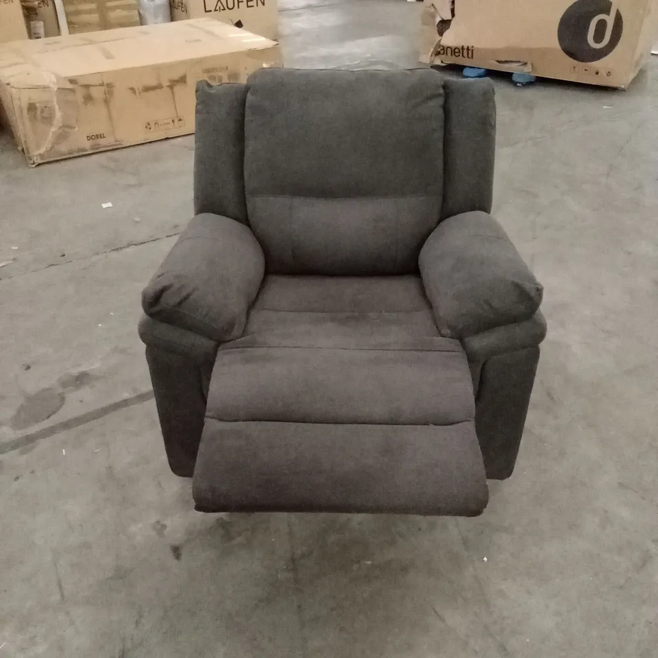 ALBION CHENILLE HIGH BACK MANUAL RECLINER ARMCHAIR - CHARCOAL RRP £479