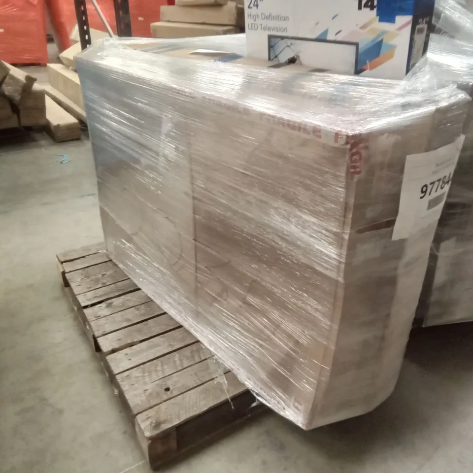 PALLET OF APPROXIMATELY 5 ASSORTED TVS INCLUDING TOSHIBA 43" 4K 43UK3163DB, TOSHIBA UF3D 50" 4K FIRE TV, TCL 55C729K QLED TV 55" TV 4K HDR, TOSHIBA UF3D 43" FIRE TV, T4TEC TT2416UH HD READY TV