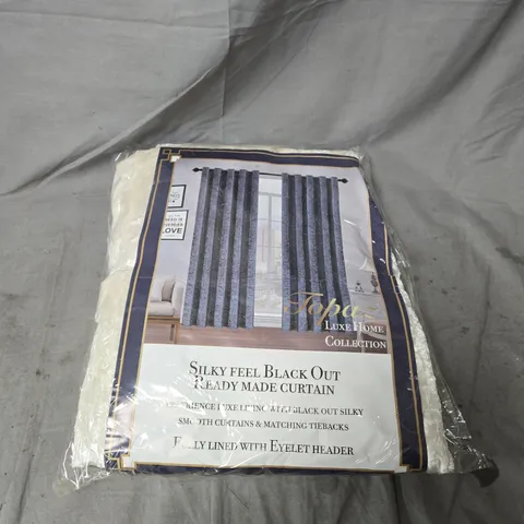 TOPAZ LUXE HOME COLLECTION CRUSHED VELVET SILKY FEEL BLACKOUT EYELET CURTAINS IN WHITE – 46 X 54 IN (117 X 137 CM)