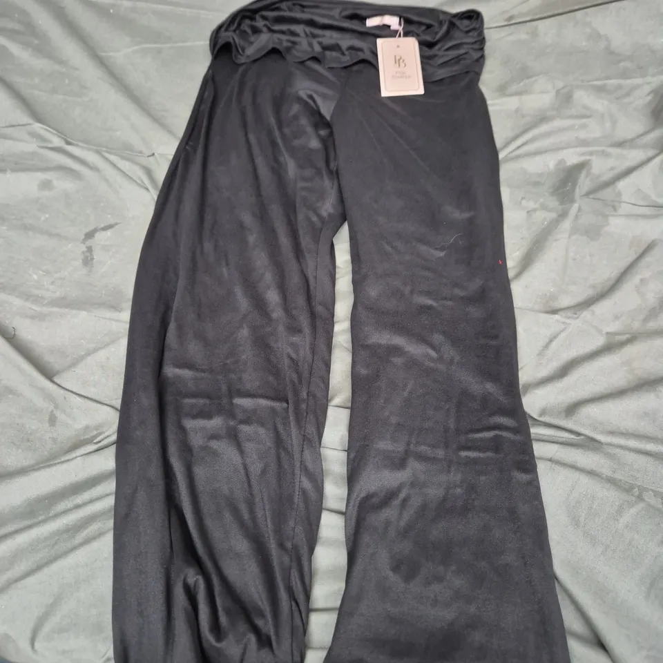 CASUALLY LUXE BLACK STRETCH RUCHED STRAIGHT TROUSERS – WOMEN'S