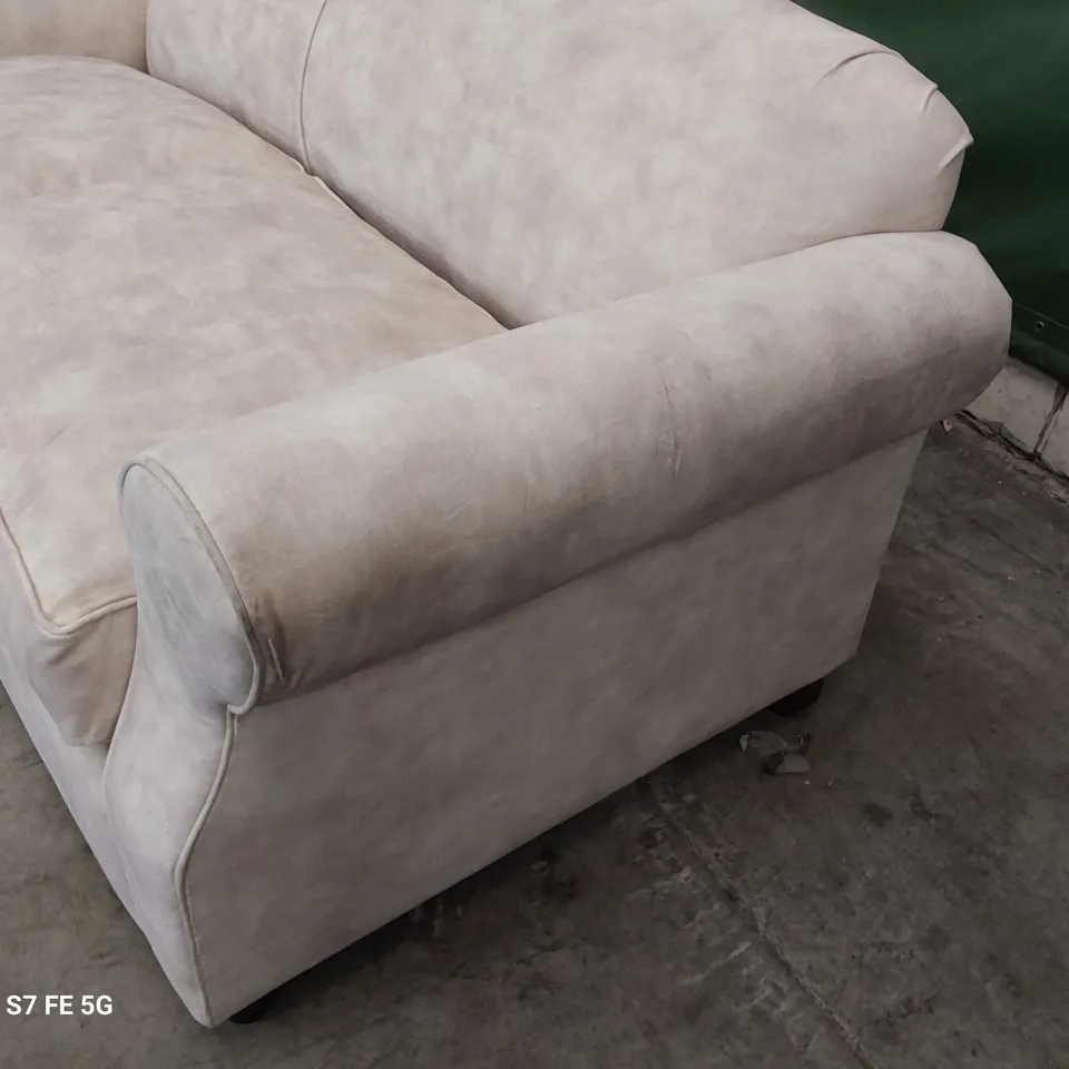 DESIGNER CHILMARK THREE SEARER METAL ACTION SOFABED ALMONGPD PLUSH FABRIC 