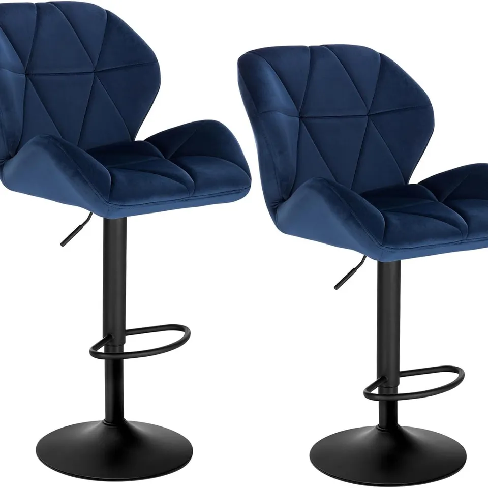 BOXED WOLTU SET OF 2 BAR STOOLS - BLUE