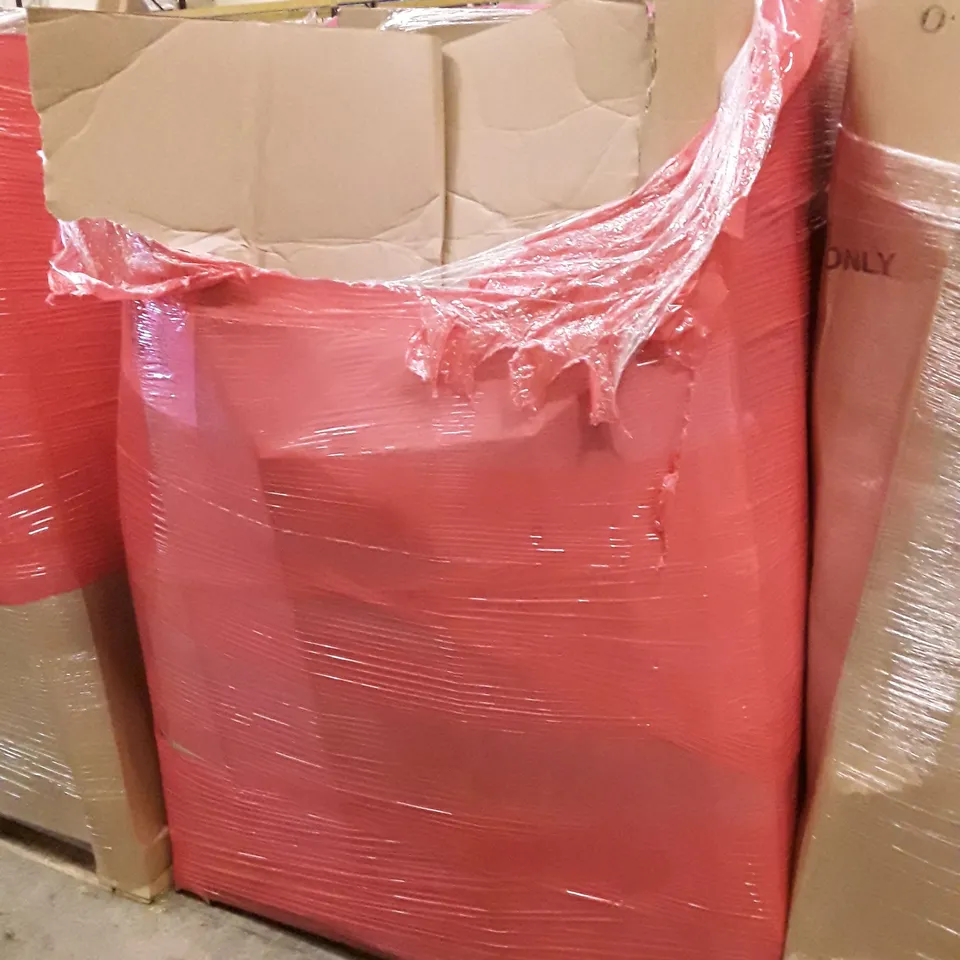 PALLET OF ASSORTED PRODUCTS INCLUDING BED RAIL, FLOWER STAND, TOILET SEAT, DUMBELL BENCH, ENTRYWAY FLOOR MAT