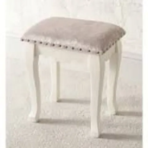BRAND NEW HOMESDIRECT365 LA ROCHELLE NATURAL WHITE WASH ANTIQUE FRENCH STYLE STOOL