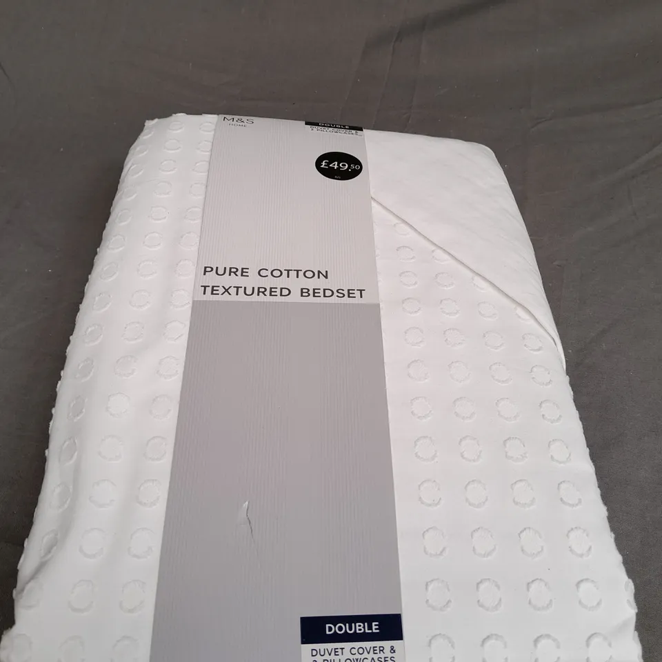 PURE COTTON TEXTURED BEDSET - DOUBLE