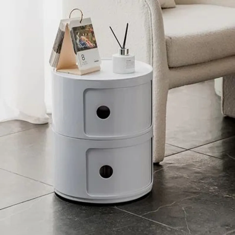 BOXED KIRALEE SIDE TABLE WITH STORAGE - GREY (1 BOX)