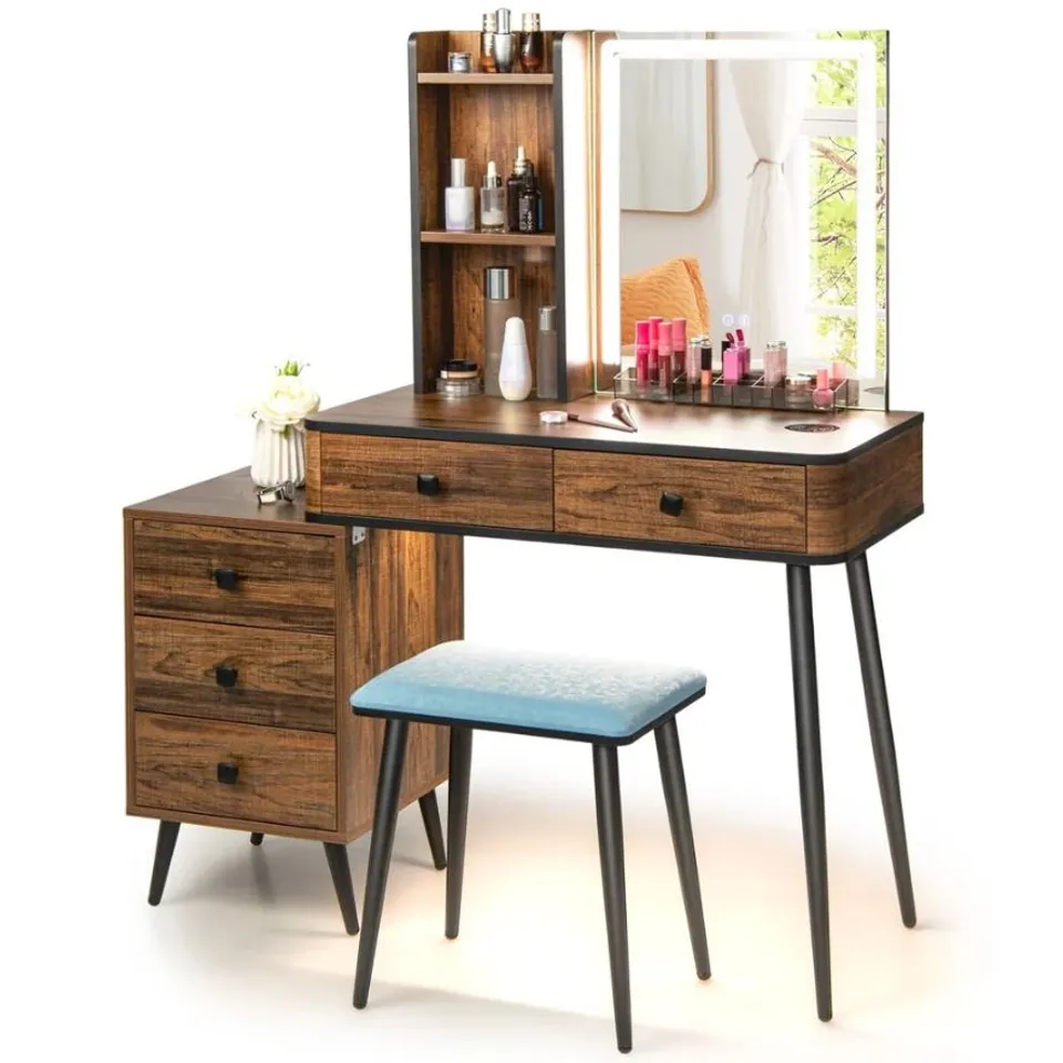 BOXED DRESSING TABLE WITH MIRROR