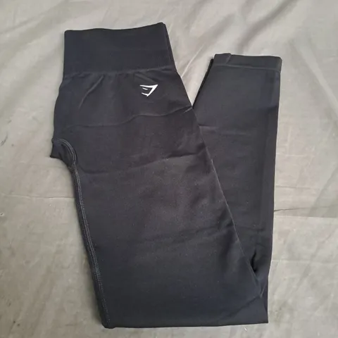 GYMSHARK LOGO LEGGINGS IN BLACK SIZE S