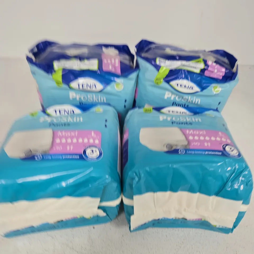 4 X TENA PRO SKIN PANTS BULK PACKS - L