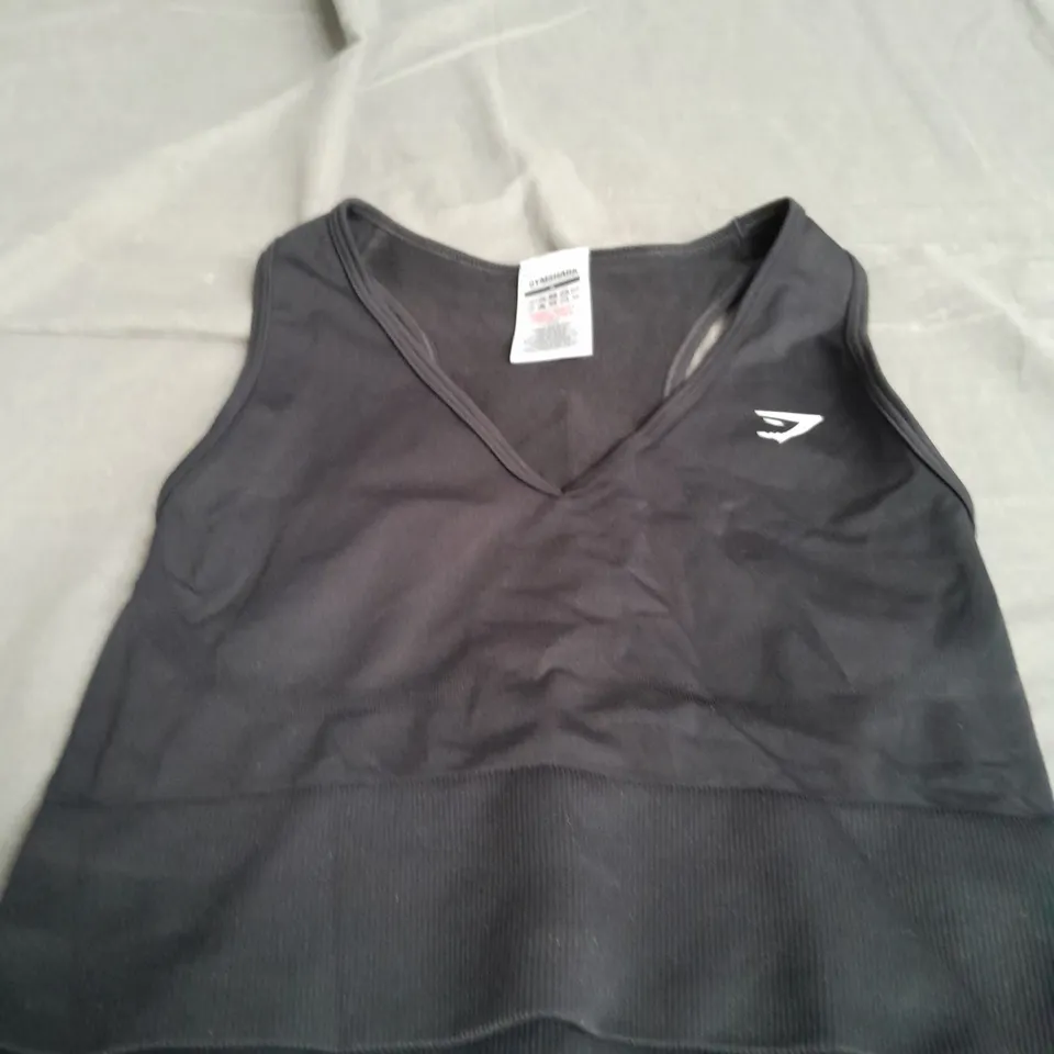 BLACK GYMSHARK SPORTS BRA SIZE S
