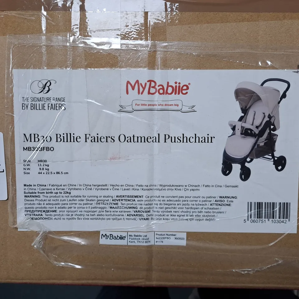 BOXED MYBABIIE MB30 DANI DYER TAUPE PLAID PUSHCHAIR - COLLECTION ONLY RRP £129.99