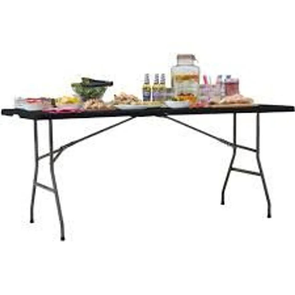 BOXED NEO BLACK FOLDING PORTABLE PICNIC TABLE 6FT