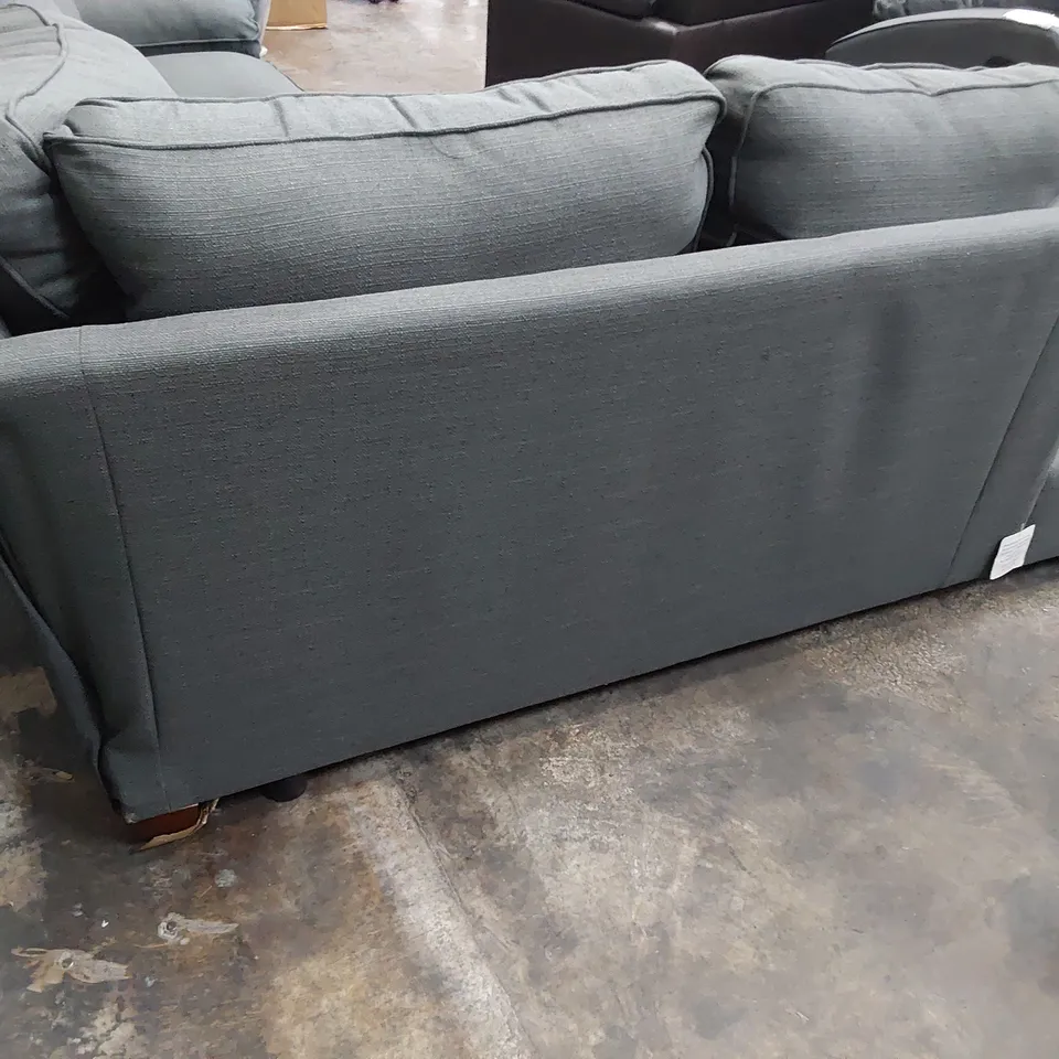 DESIGNER CHAISE SOFA GREY FABRIC 