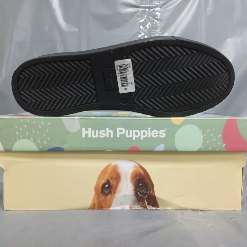 BOXED PAIR OF HUSH PUPPIES LACE UP SHOES IN BLACK SIZE UK 6