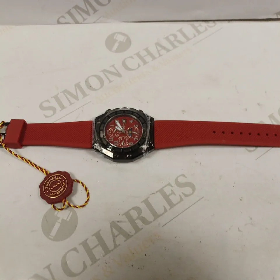  LIMITED EDITION SWAN & EDGAR HAND ASSEMBLED WATCH FORTRESS AUTOMATIC RED RRP £205