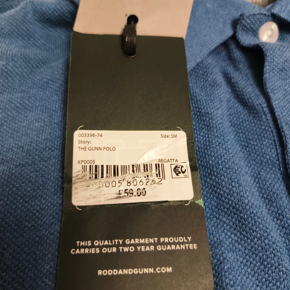 GUNN ESSENTIALS THE GUNN POLO SHIRT – BLUE, SIZE SM