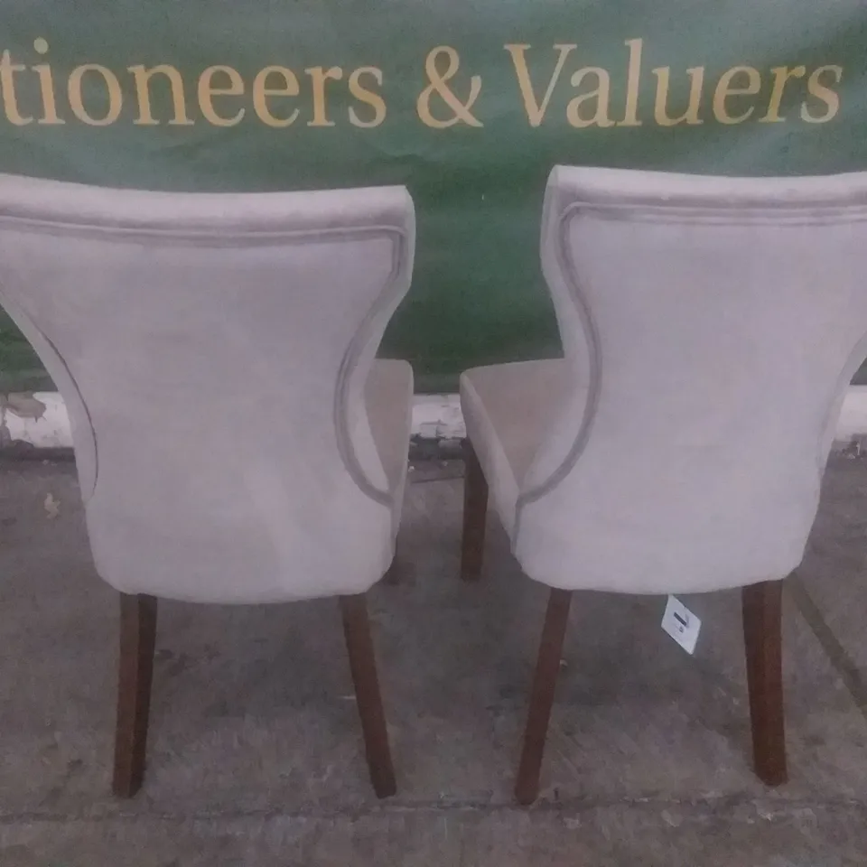 SET OF 2 NEW SALISBURY MINK VELVET DINING CHAIR (DARK BROWN LEG)