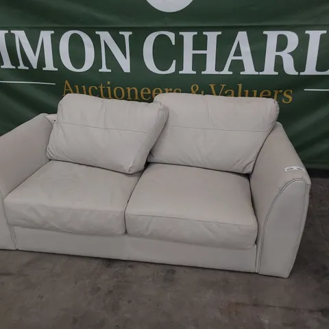 DESIGNER 2.5 SEATER SOFA BEIGE LEATHER