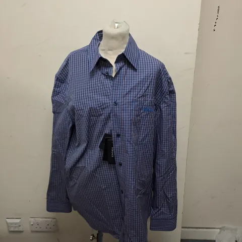 VERSACE SHIRT BLUE CHECKERED - 50