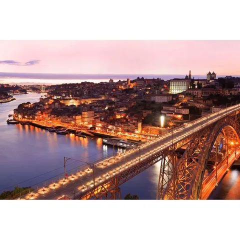 BOXED FREMAN PORTO SKYLINE AND DOURO RIVER - WRAPPED CANVAS PRINT