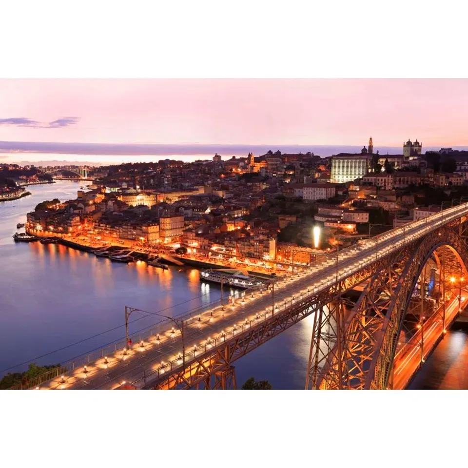 BOXED FREMAN PORTO SKYLINE AND DOURO RIVER - WRAPPED CANVAS PRINT