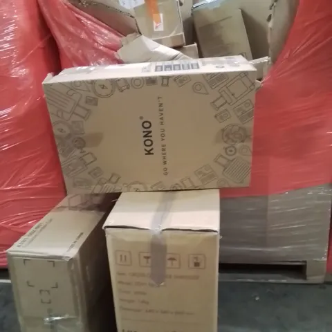 PALLET OF ASSORTED HOUSEHOLD GOODS AND PRODUCTS TO INCLUDE;PAPER SHREDDER,FOLDABLE GARDEN CART,SUITCASE