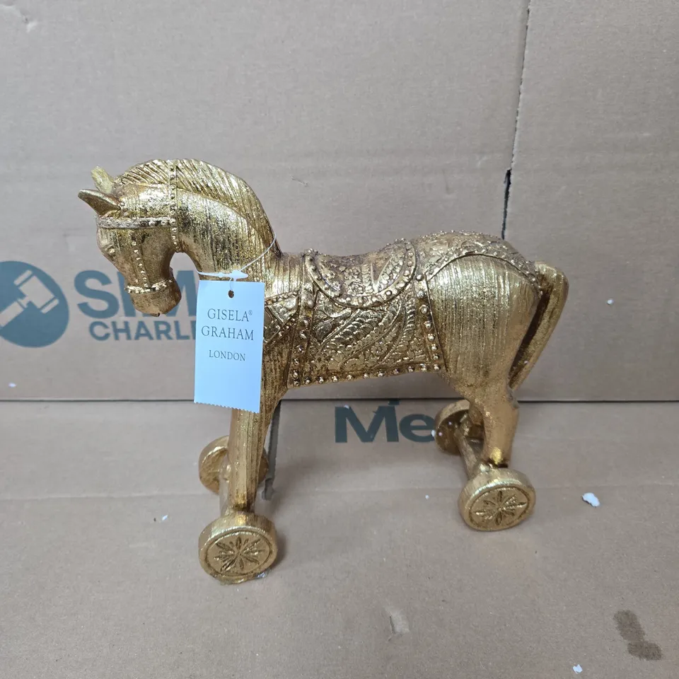 GISELA GRAHAM HORSE FIGURINE ON WHEELS