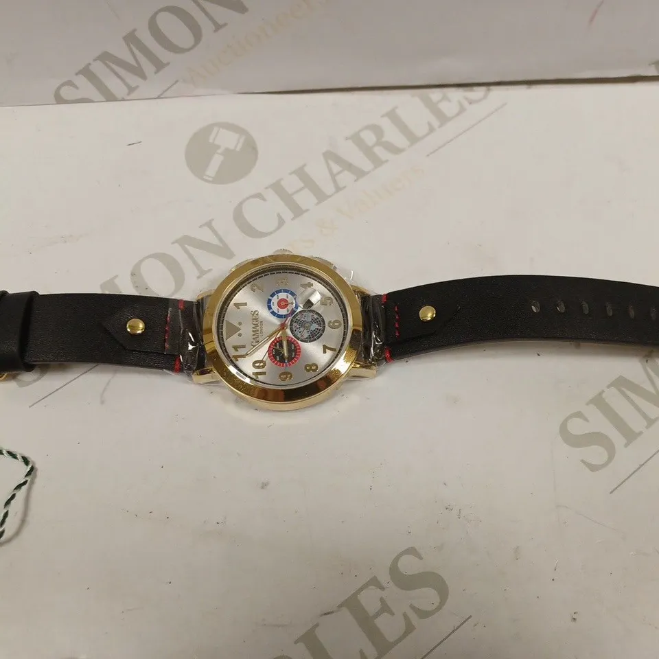 GAMAGES OF LONDON LIMITED EDITION HAND ASSEMBLED PRECISION AUTOMATIC GOLD WHITE WATCH RRP £810