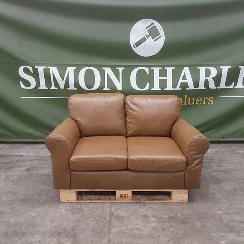 BAILEY 2 SEATER LEATHER SOFA - TAN