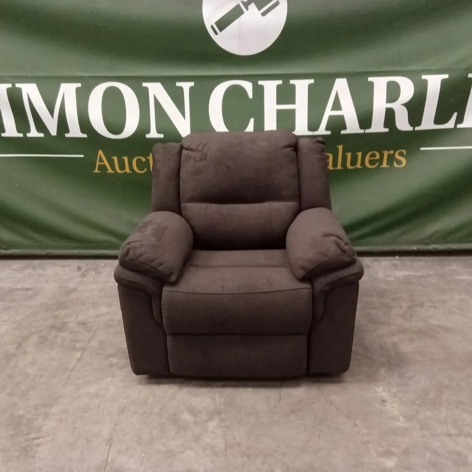 ALBION FABRIC HIGH BACK MANUAL RECLINER ARMCHAIR - CHARCOAL RRP £479