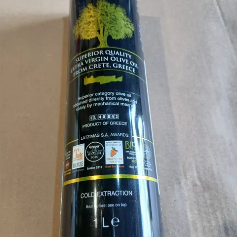 APPROXIMATELY 11 LATZIMAS GOLD EXTRA VIRGIN OLIVE OIL – 1L, FROM CRETE, GREECE