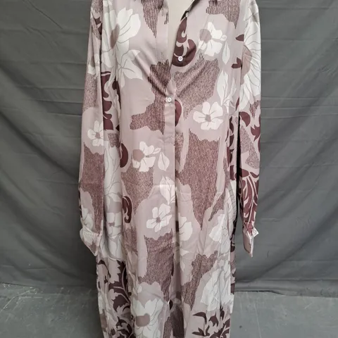 AUMORA SHIRT DRESS IN BROWN/TAN SIZE 3XL