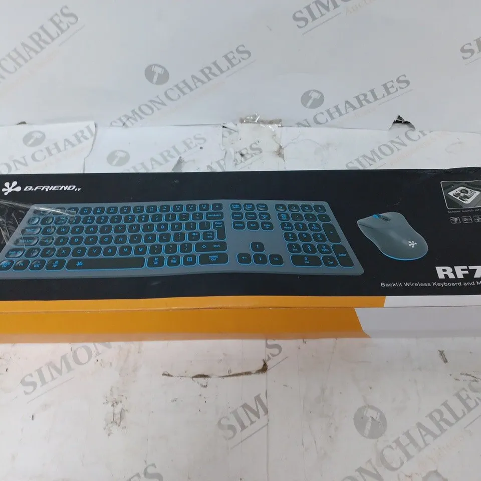 B.FRIEND RF720 BACKLIT WIRELESS KEYBOARD AND MOUSE COMBO BOXED